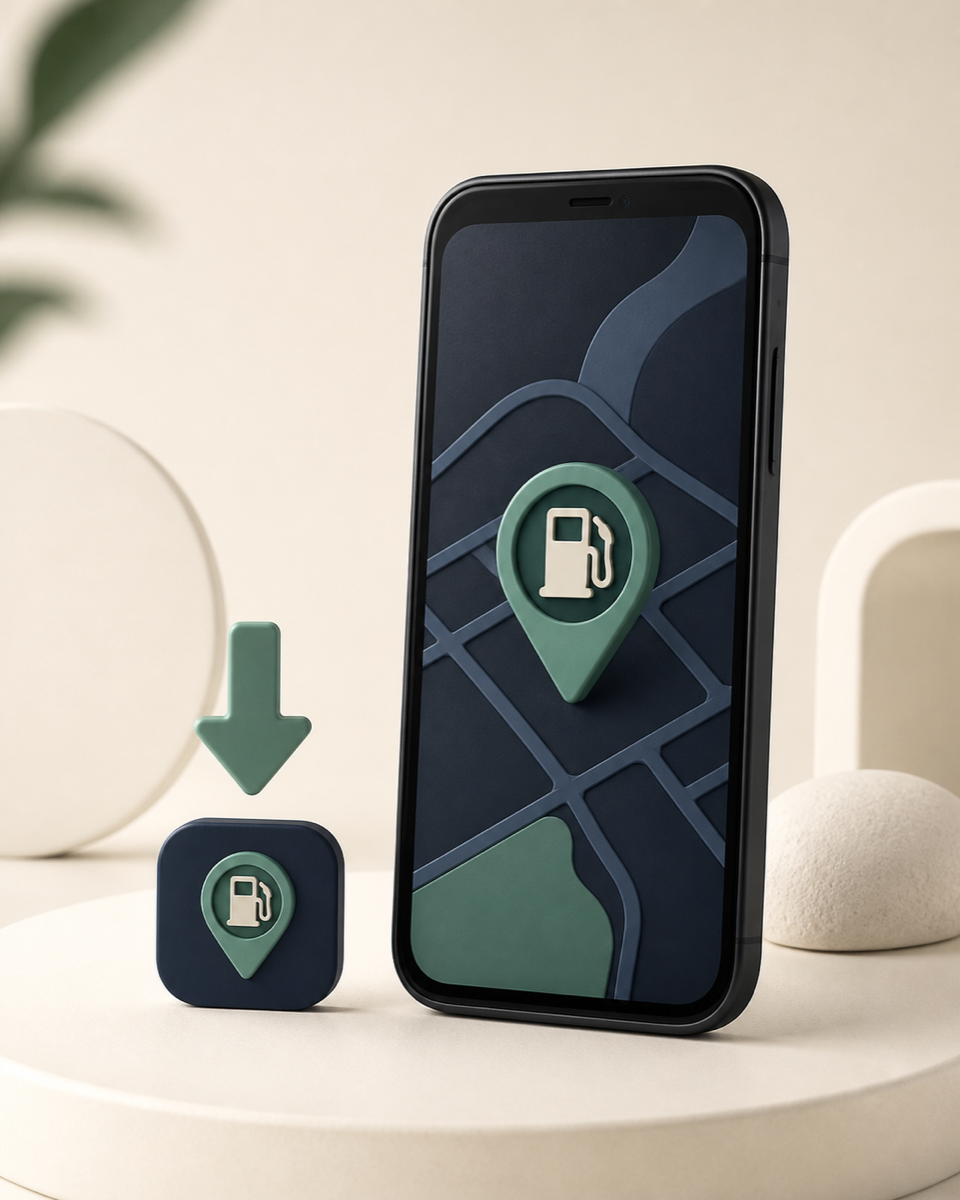 Illustrazione di Prezzi Benzina installata come app su uno smartphone.